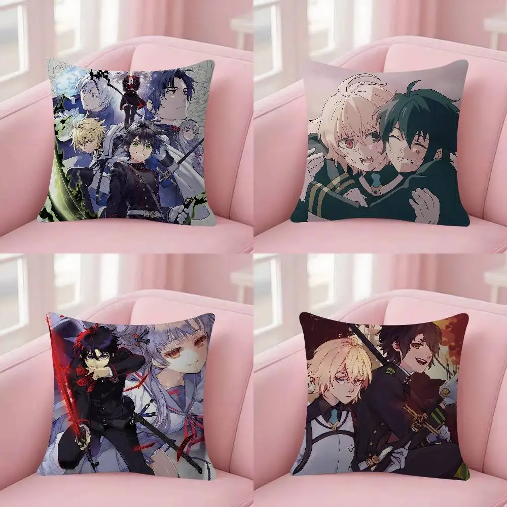 Anime S-S-Seraph Of The E-End Cushion Office Cushion Pillowcase Car Cushion Cover45X45CM Lumbar Pillowcase Sofa Pillowcover