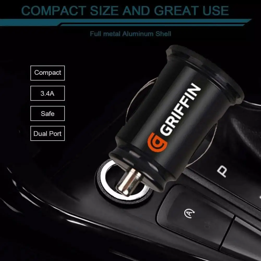 Dual USB Car Charger 5A Fast Charing 2 Port 12-24V Cigarette Socket Lighter Car USBC Charger For IPhone 12 Power Adapter C7E9