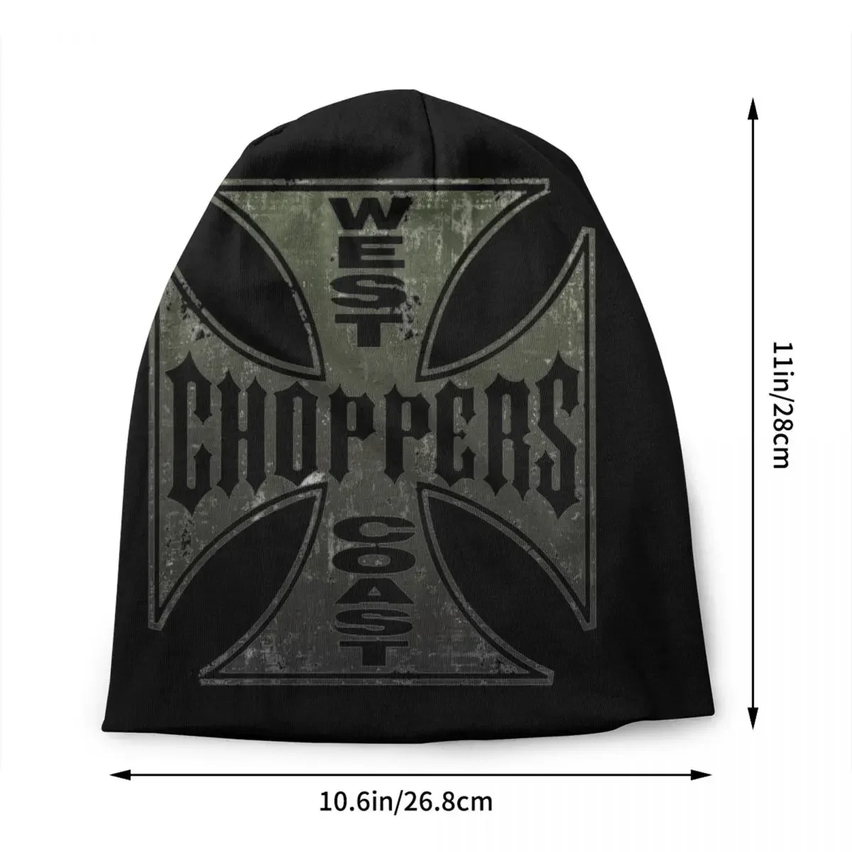 West Coast Iron Cross Choppers Beanie Cap Unisex Winter Warm Bonnet Homme Knitting Hats Hip Hop Outdoor Ski Skullies Beanies Cap