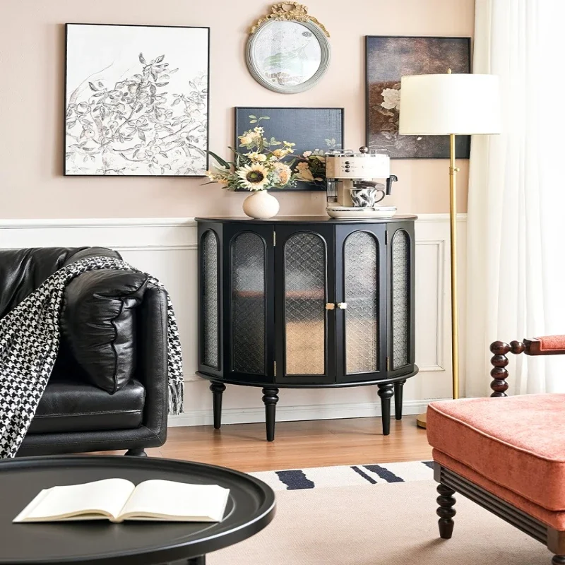 Solid wood porch cabinet, living room against the wall, small wine cabinet, household display cabinet