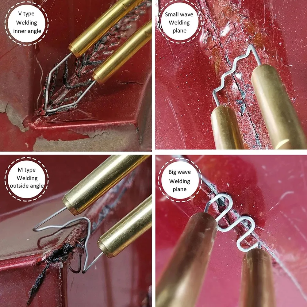 

0.8mm 0.6mm Welder Stapler Hot Staples Plastic Repair Kit Plastic Welding Repair Kit Pre-cut Silver High Quality