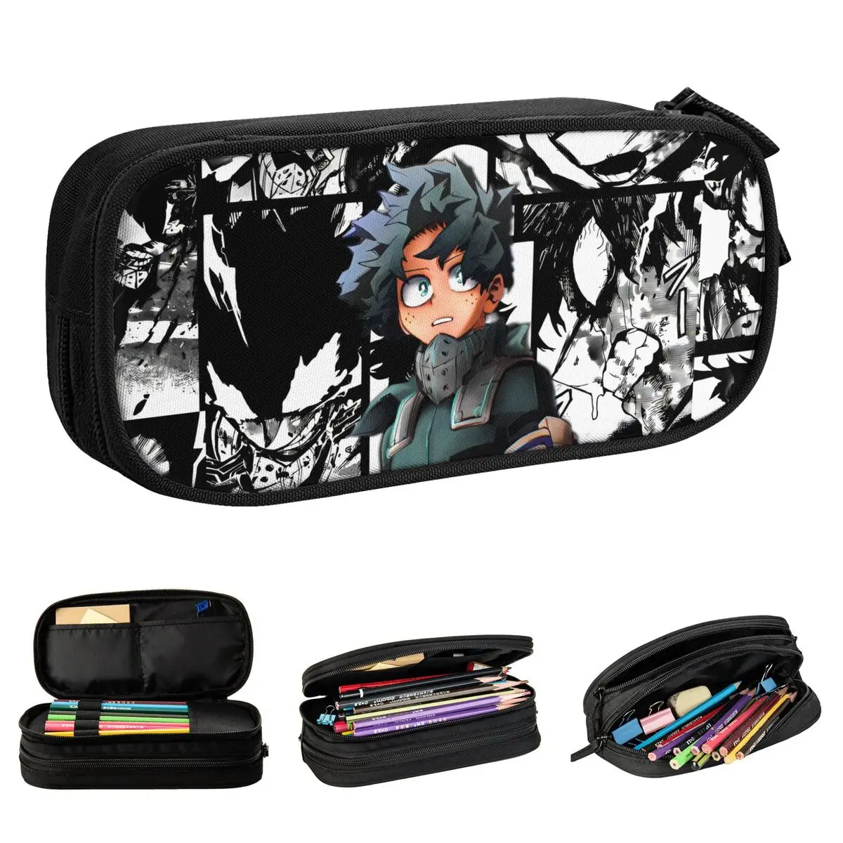 Kotak Pensil My Hero Academia Izuku Midoriya Kotak Pensil Anime Pena untuk Siswa Tas Pensil Kapasitas Besar Alat Tulis Sekolah Siswa