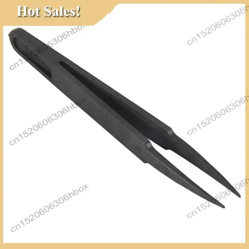 

-HOPE Industries Прямые пластиковые антистатические пинцеты с круглым кончиком, черные, 10 шт.