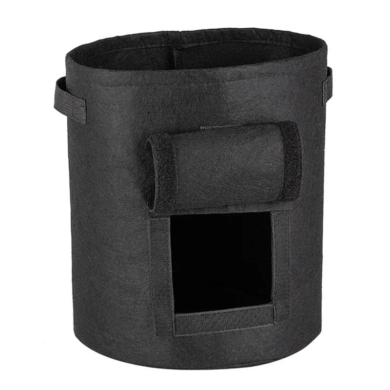 

AD30-6 Piece Potato Growing Bags, Plant Growing Bags, Non-Woven Fabric Peanut Seedling Bags, Black & Gray