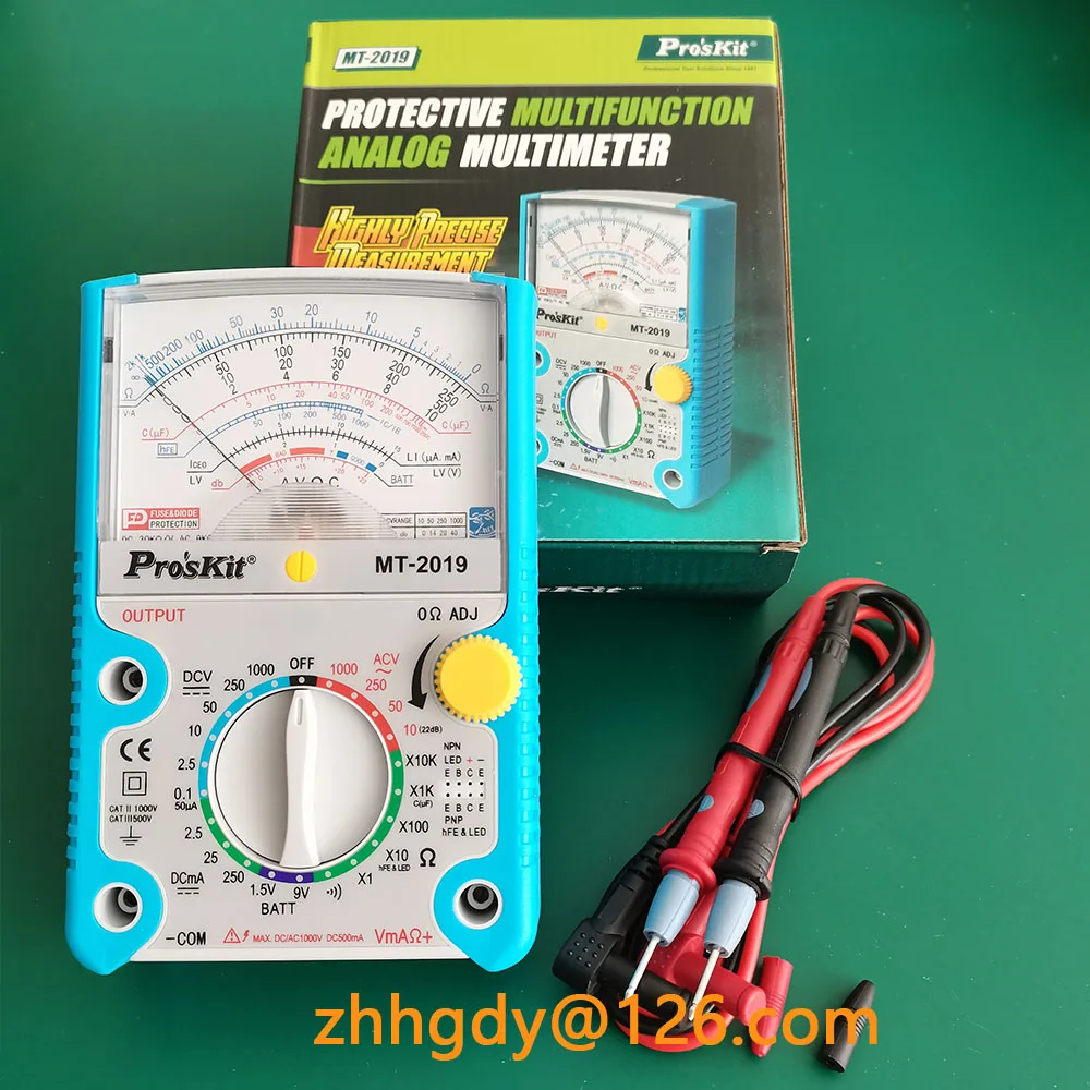 Pro'skit MT-2019 24th Gear Multimeter  Anti-Burning Pointer Professional Ohm Test Meter DC AC Voltage Mechanical Tester