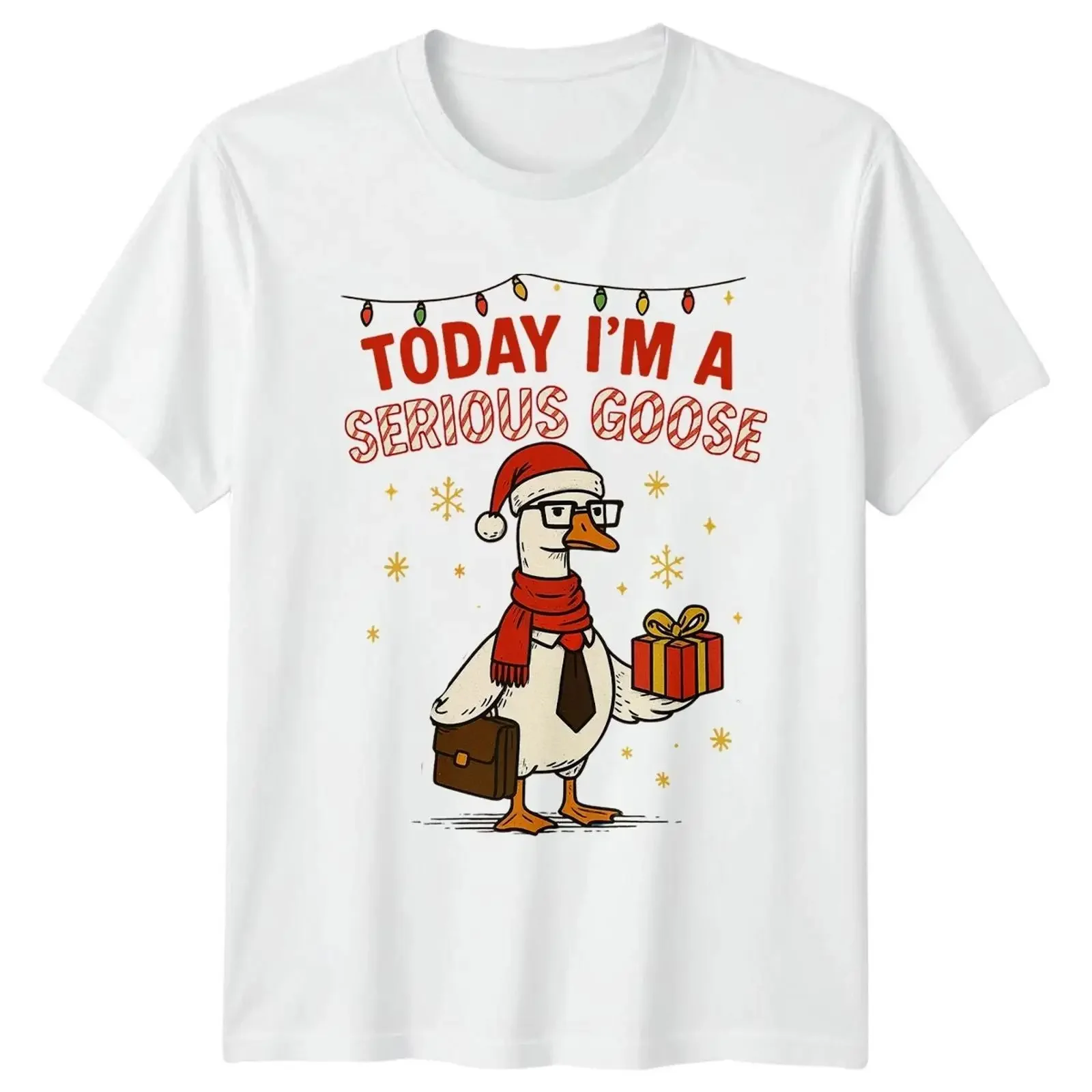 Today Im A Serious Goose Weihnachten Humor Feiertage Herren T Shirt Damen vintage Washed Comfortable streetwear Casual graphic
