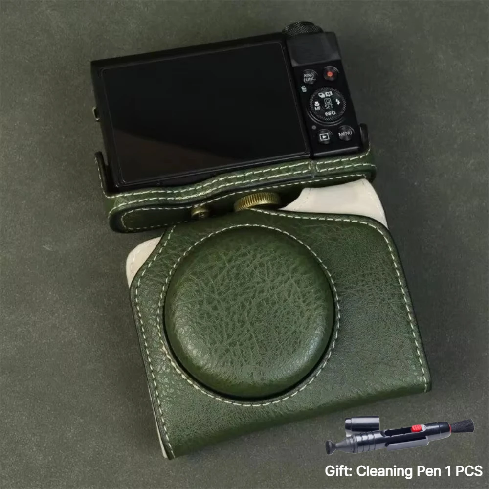Camera Bag For Canon G7X2 G7X3 g7x3 All-inclusive base bag g7x2 PU Leather Protective case Accessories +1 PCS Free Cleaning Pen