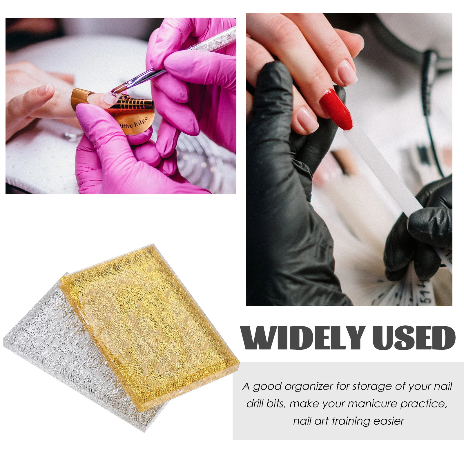 2pcs Acrylic 12 Holes Display Drill Storage Holder Drill Bits Stand For Nail Art Storage Organizer Nail Bits Stand