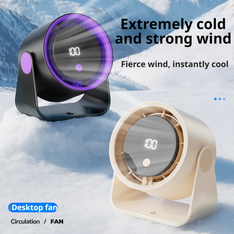 

Новый тихий мощный настольный турбовентилятор для дома и путешествий, портативный, с сенсорным экраном, цифровым дисплеем и ночным светом, охладитель воздуха