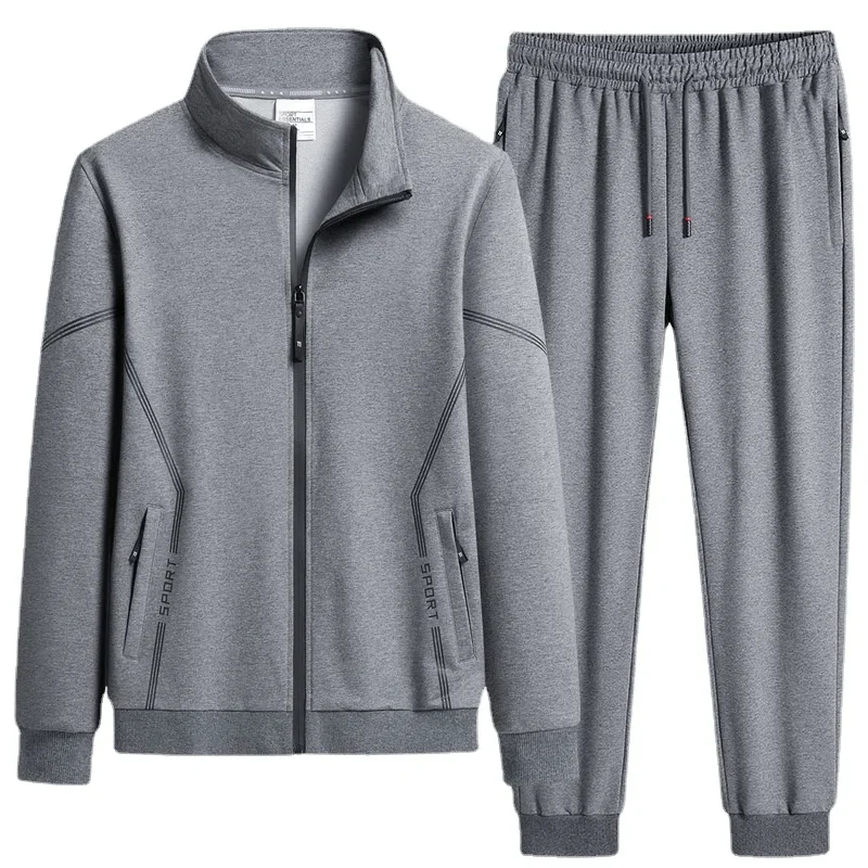 Fato de treino casual monocromático masculino, conjuntos masculinos para outono, roupas de corrida, suéter unissex, plus size 8XL, moda, novo, 2024