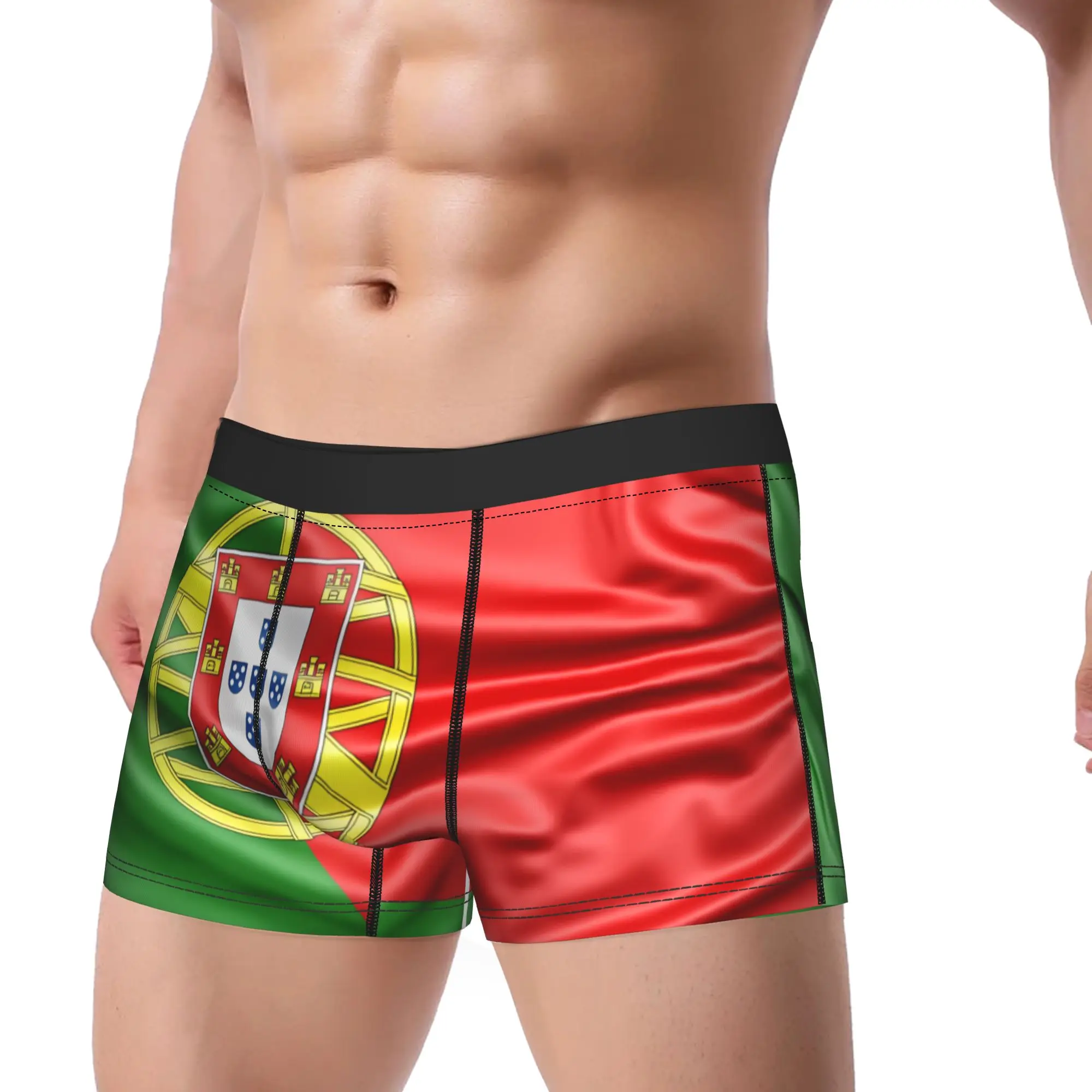 Flag of Portugal Trunk  3D Pouch Underwear High Quality Printing Boxer Brief Soft Trend Men's Underpants Big Size 2XL