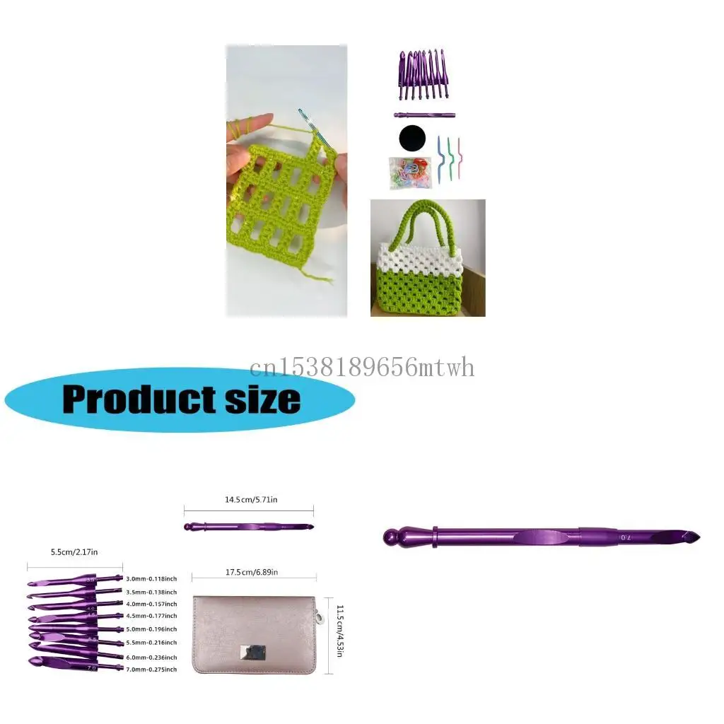 

Алюминиевый крючок крючком с 8 сменным эргономичным крючком и крючком и иглой крючков B03D