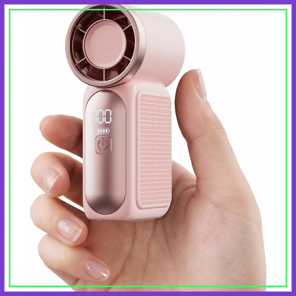 

6-Speed 16900 RPM High Velocity Mini Fan, USB Rechargeable with LED Display & Lanyard for Travel, Outdoor, Makeup, Gift