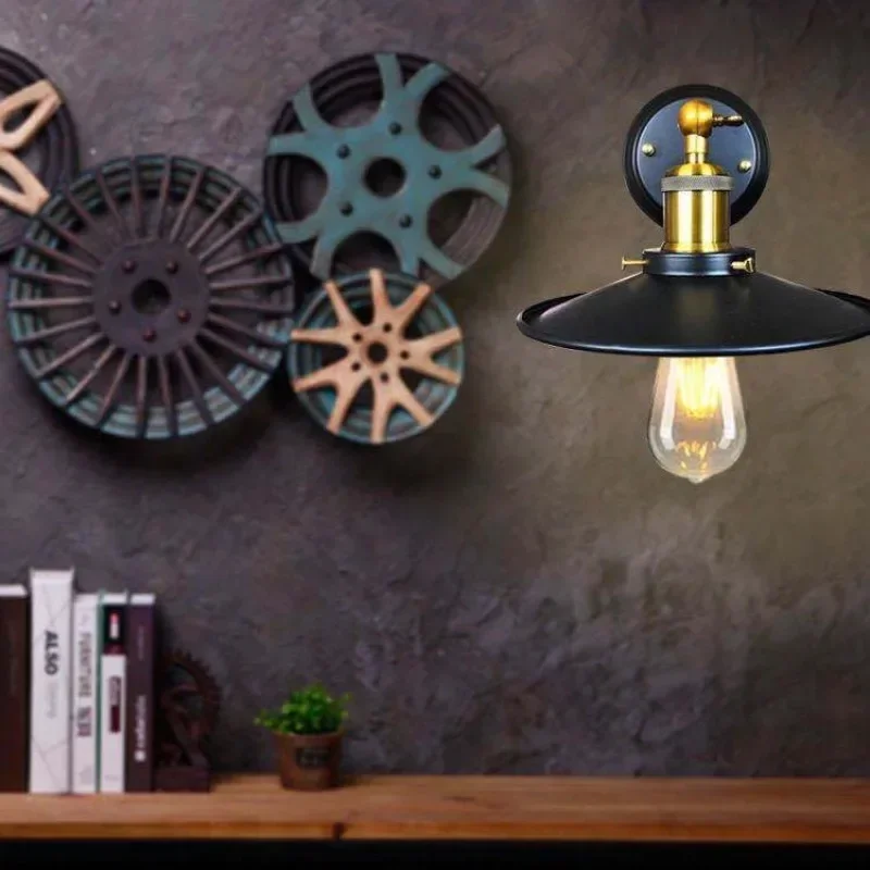 Retro Vintage Wall Light Industrial Edison Simplicity Wall Light Sconces Aged Steel Finished Antique Lamp for Bedroom  Wall Lamp