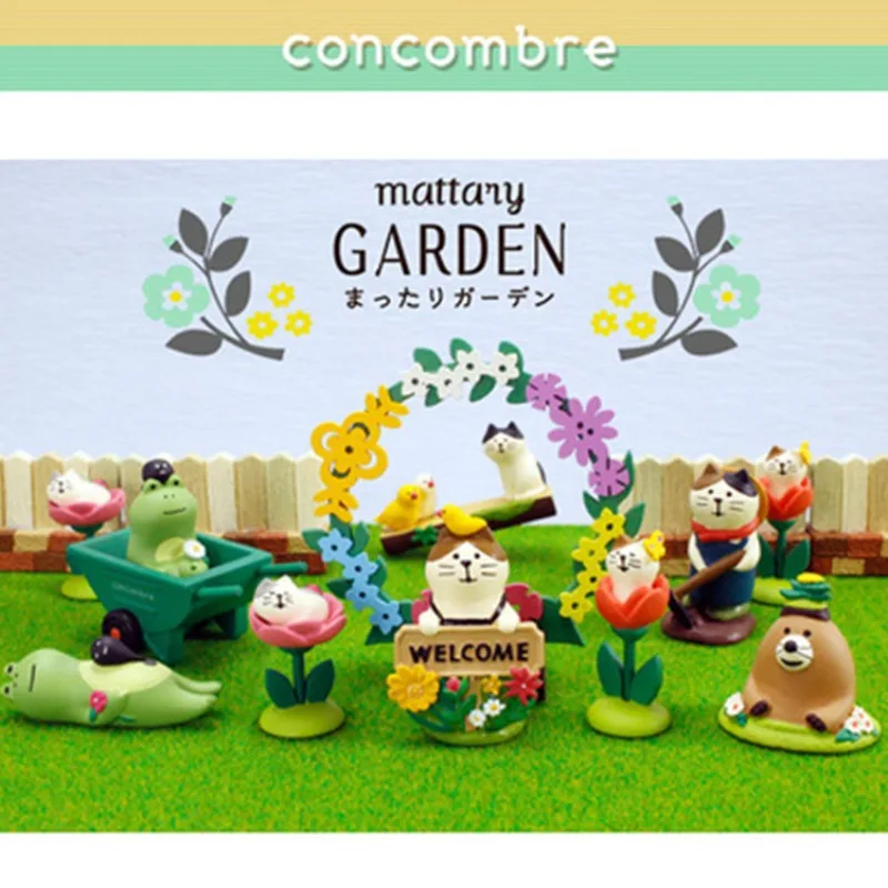 

Creative Japanese Style ZAKKA Spring Farm Garden Series Farmer Cat Frog Cute Miniatures Resin Cartoon Photography Props Model