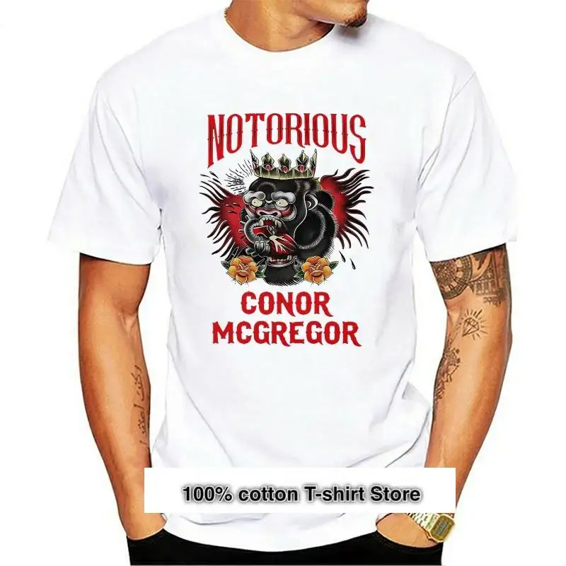 Fight Tee Notorious Conor McGregor Tattoo Black T-Shirt for Men Graphic T-shirt