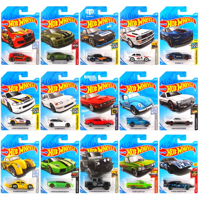 Original 1:64 Hot Wheels 5 To 72 Car Alloy Simulation Metal 1/64 Racing Vehicle Car Sport Model Kids Toys for Children Boys Gift