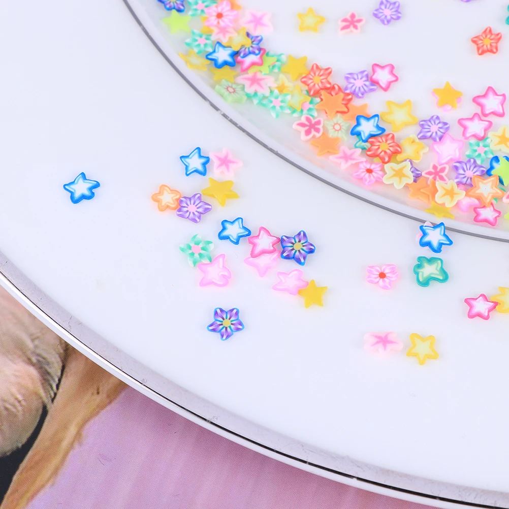 

2000Pcs Nail Patch Polymer Clay Slices Colorful DIY Manicure Decorations Nail Art Accessories Star Rose Polymer Clay Slices