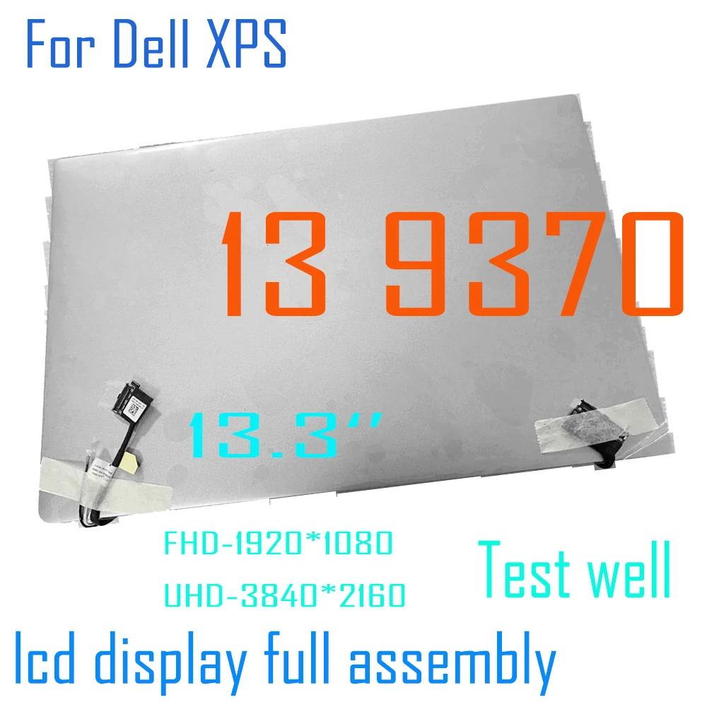 Tested Original 13.3’’ UHD 4K FHD LCD For Dell XPS 13 9370 P82G LCD Display Full Assembly Panel Upper Half Set Silver