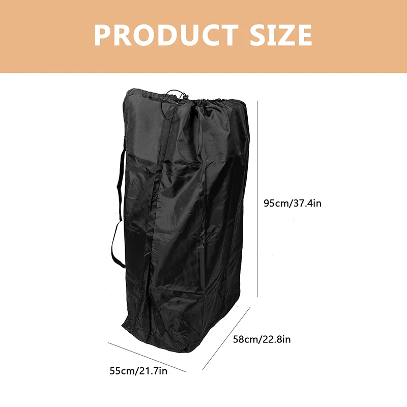 Sac de voyage pour poussette, housse de siège pour avion, sac de rangement surdimensionné, sac pour chaise pliante, sac de rangement portable pour l'extérieur, 95x58CM