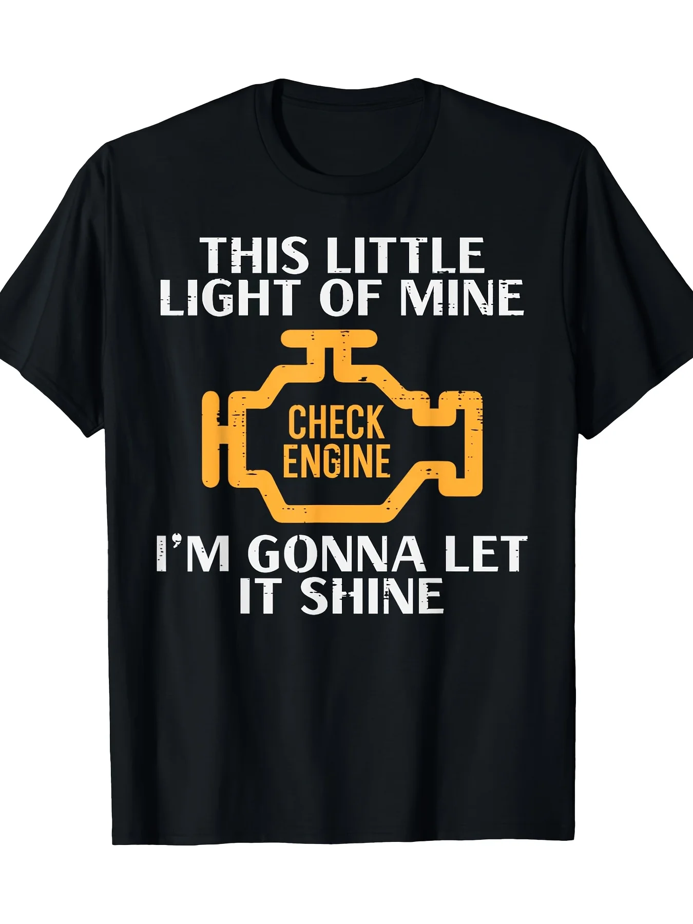 Auto Repair Fun Fault Light Print Garage Mechanic Men's Casual T-Shirt