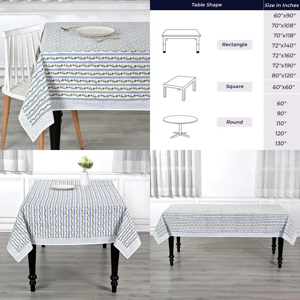 

Gray Reusable Cotton Tablecloth 108 x 60 for Everyday and Special Occasions