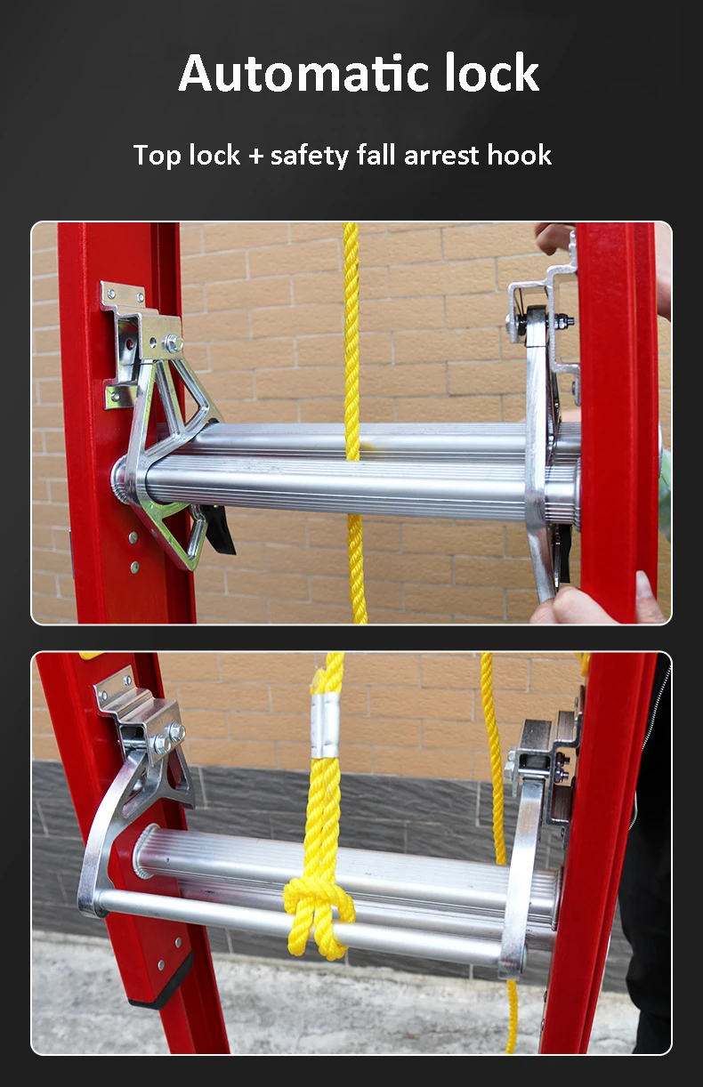 Lineman Safety Insulation Retractable Fiberglass Extendable Ladder