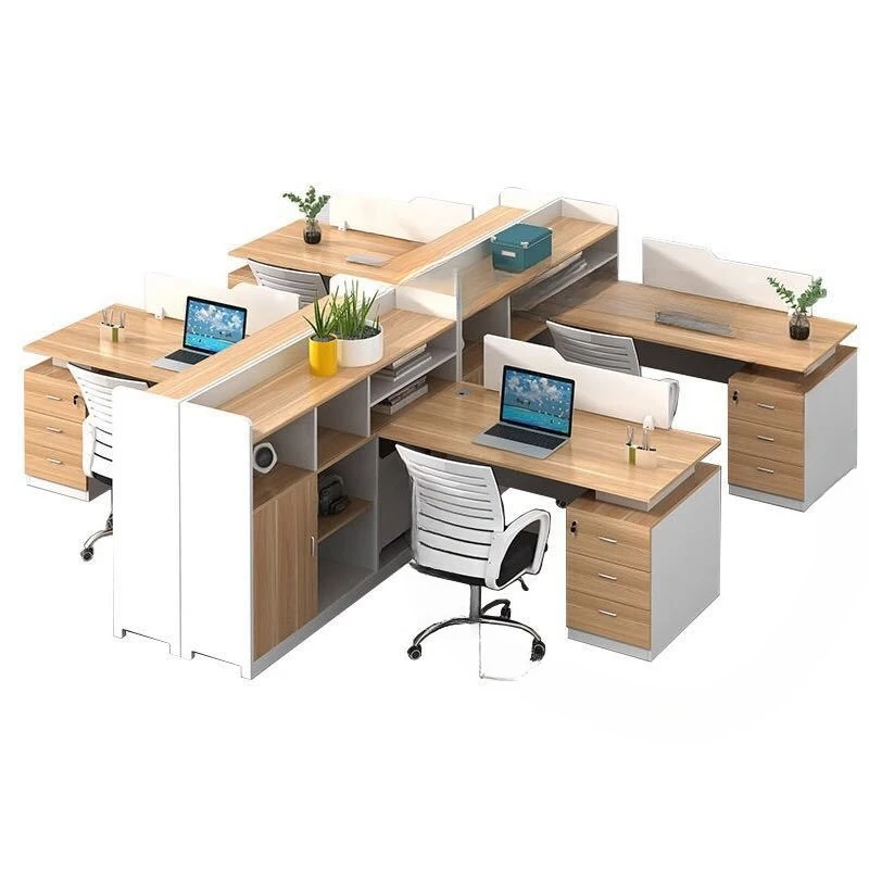 

Double screen partition office desk and chair combination, company office staff computer desk