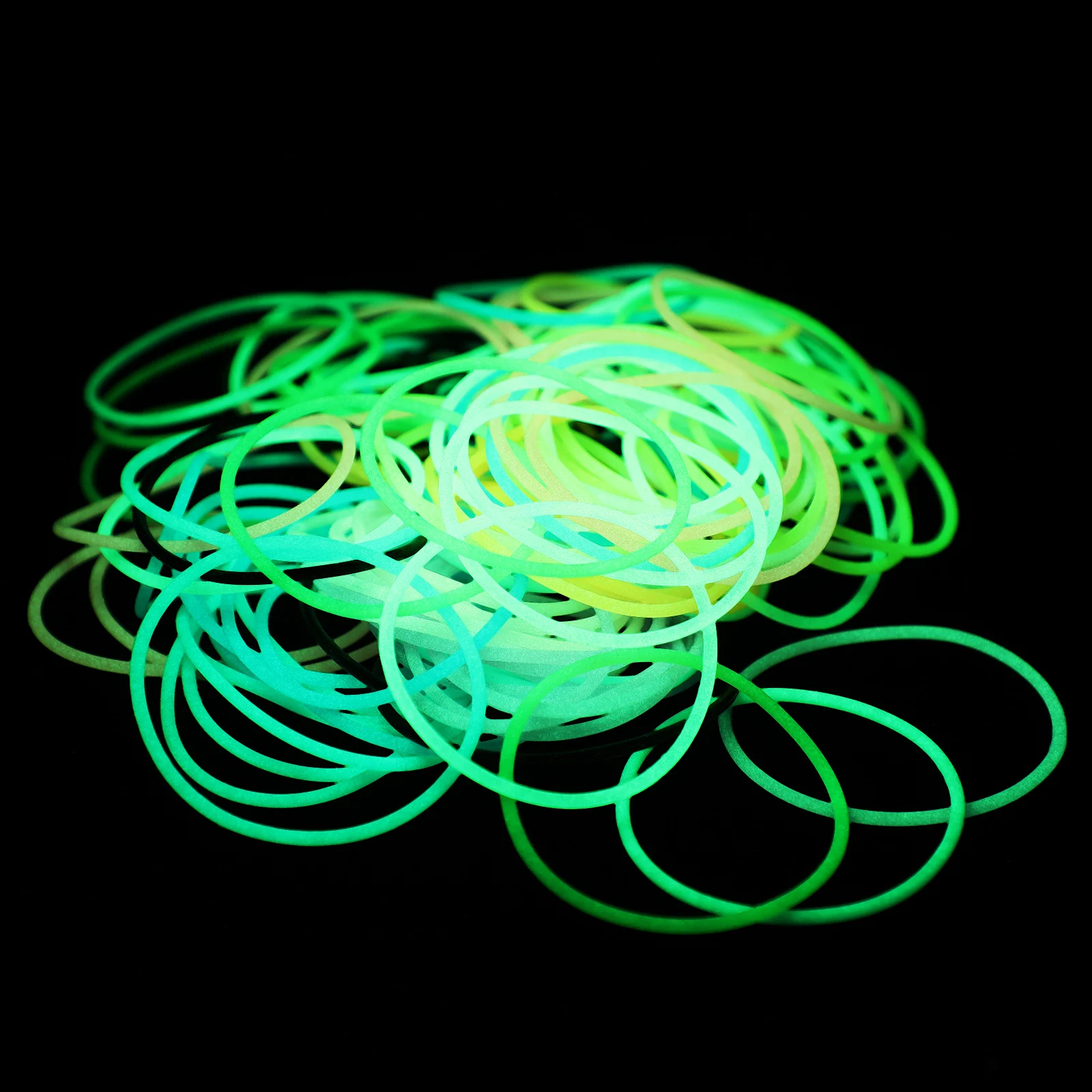 

150 Pcs Luminous Silicone Bracelets Soft Elastic Night Glow Hair Ties Women Jelly Wristb s Fashion DIY Accessories