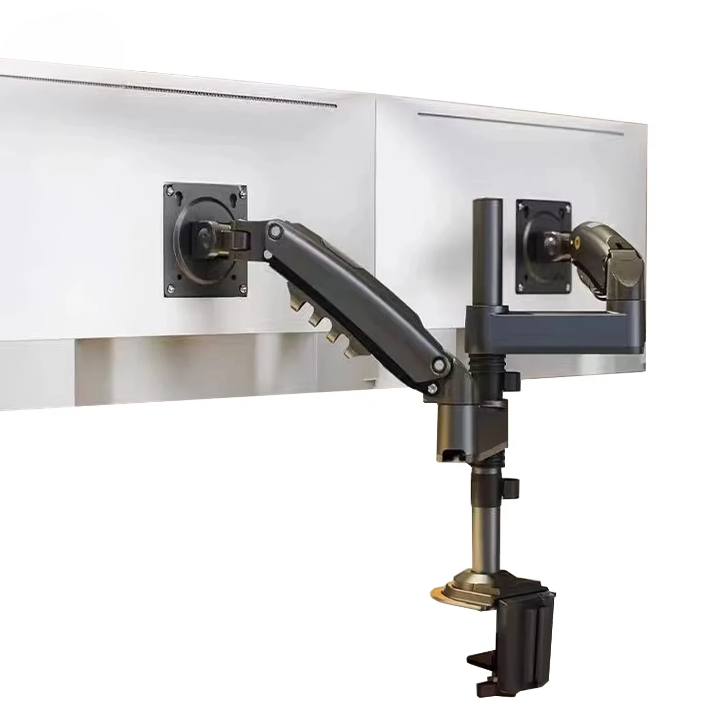 H180 Dual Screen Monitor Stand One to Two Computer Screen Stand Extendable Screen Top and Bottom Stacking Robotic Arm