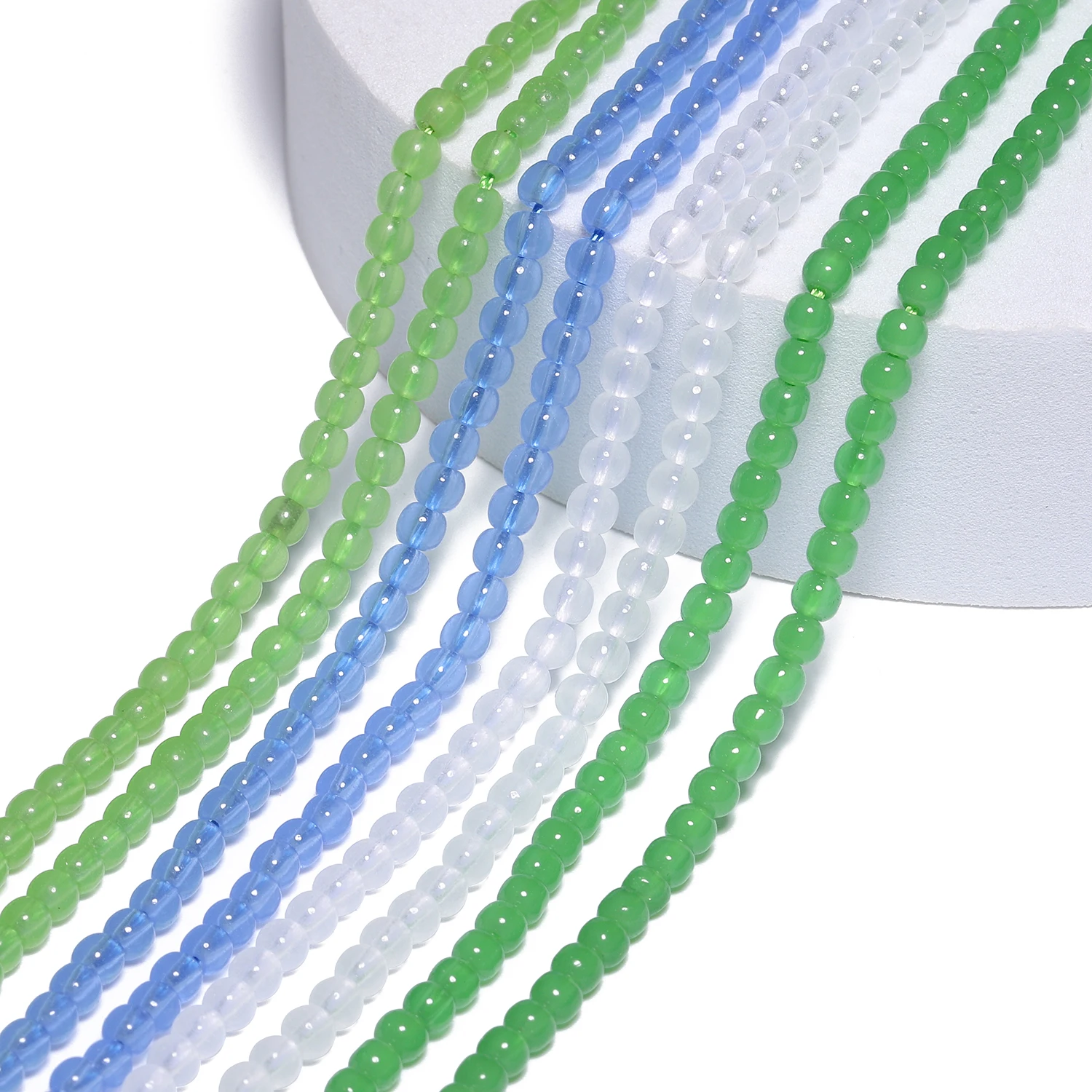 3mm Natural Stone Cat Eye Beads White Green Blue Round Quartz Crystal Beads for Jewelry Making DIY Bracelet Necklace 123pcs