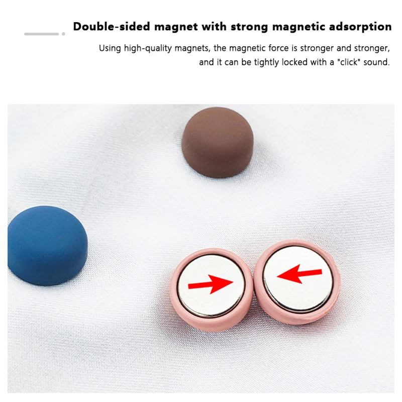 Matte Silk Scarf No Snag Hijab Magnet Brooch Strong Magnetic Buttons Round Silk Scarf Shawl Dual-use Collar Clip Cufflinks