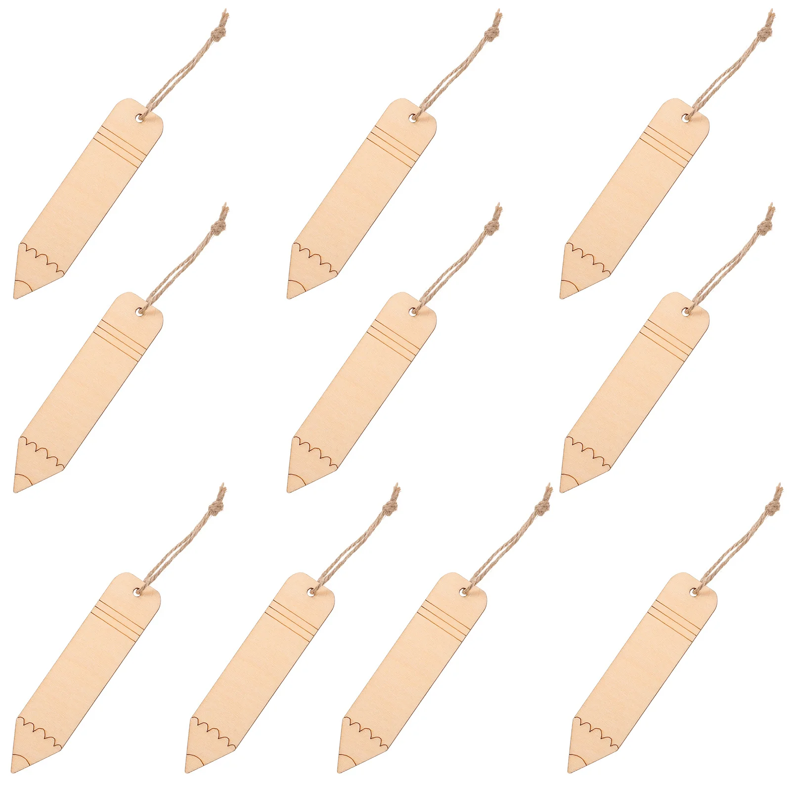 

10Pcs Blank Wooden Bookmarks Unfinished Paintable DIY Wood Hanging Tags Reading Page Markers Wood Bookmark Blank
