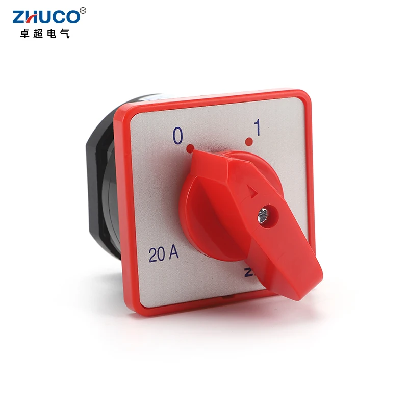 ZHUCO HZ5D-20/4 L01 20A  4kW 2 Position 1 Phase 4 Screw Rotary Cam Transfer Double Poles Combination Switch For Electrical Using