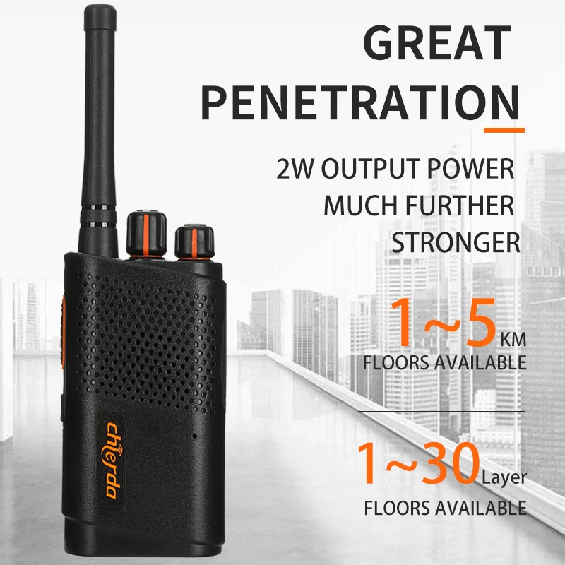 

Chierda CD21 Mini Walkie Talkie Portable Two Way Radio PMR446 FRS Radio Comunicador Long range Walkie-Talkie for Hotel Business