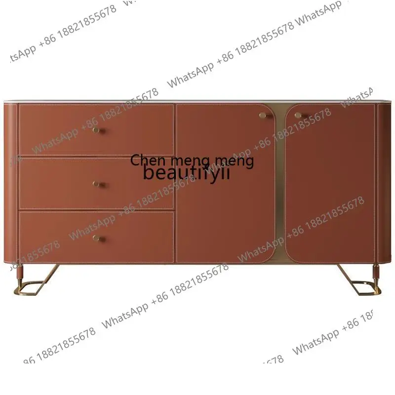 Saddle Pike Restaurant Luz de lujo losa de roca Entrada simple moderna Gabinete lateral de comedor integrado contra el almacenamiento de la pared