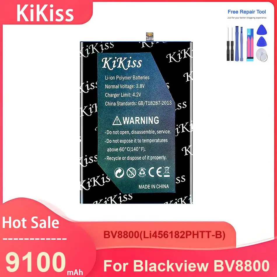 

Аккумулятор для мобильного телефона KiKiss для Blackview BV8800, BV8800 (Li456182PHTT-B) 9100 мАч