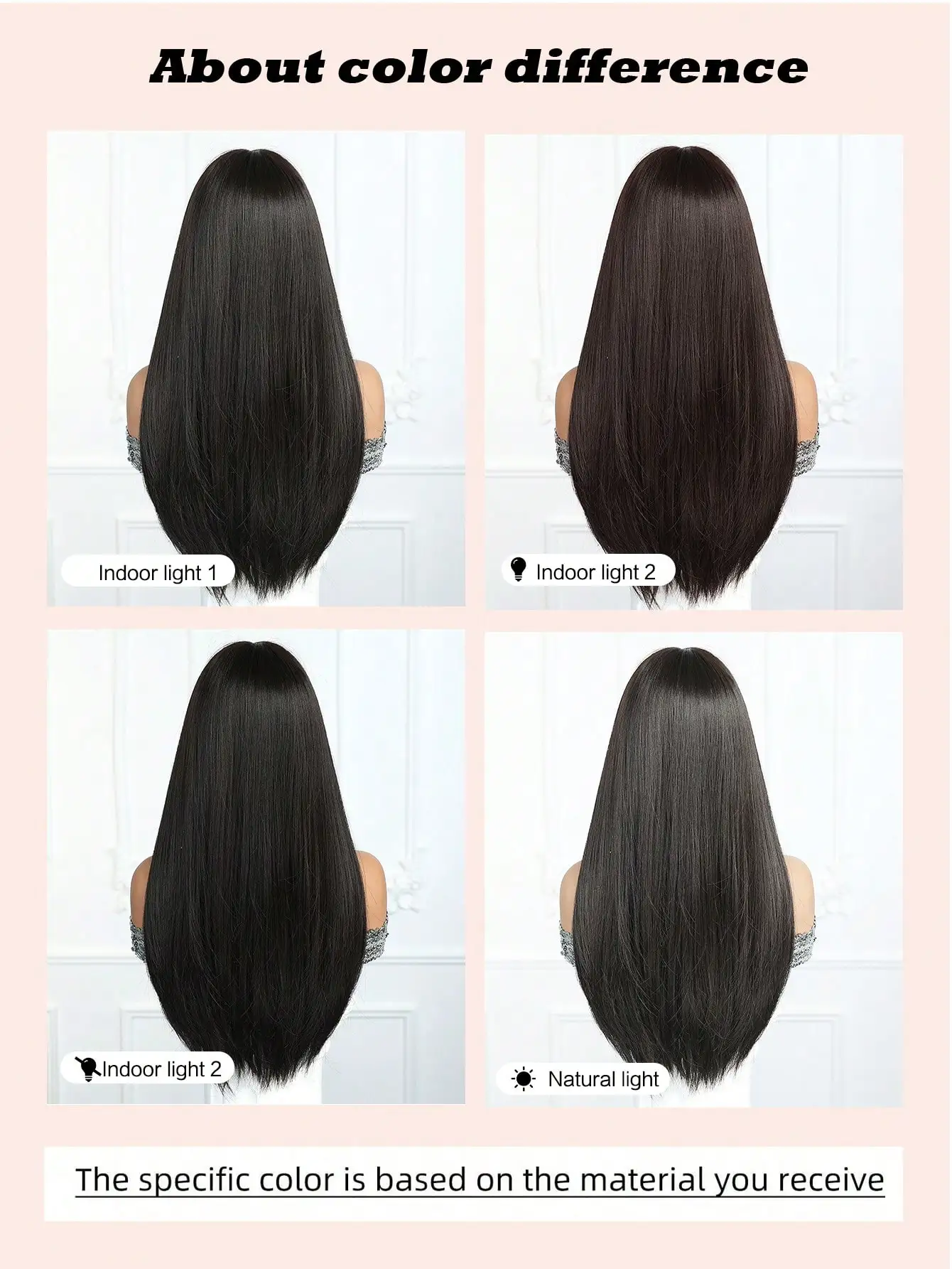 24inch Black Wigs for Women Machine Synthetic Long Straight Hair Wig with Wavy Synthetic Wigs Heat Resistant for Daily Use