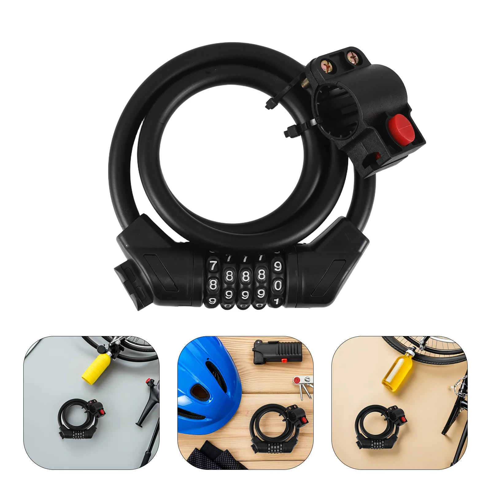 

Bike Lock 5 Digit Combination Resettable Cable Lock for Mountain Road Bike Anti Theft Steel Cable Locks
