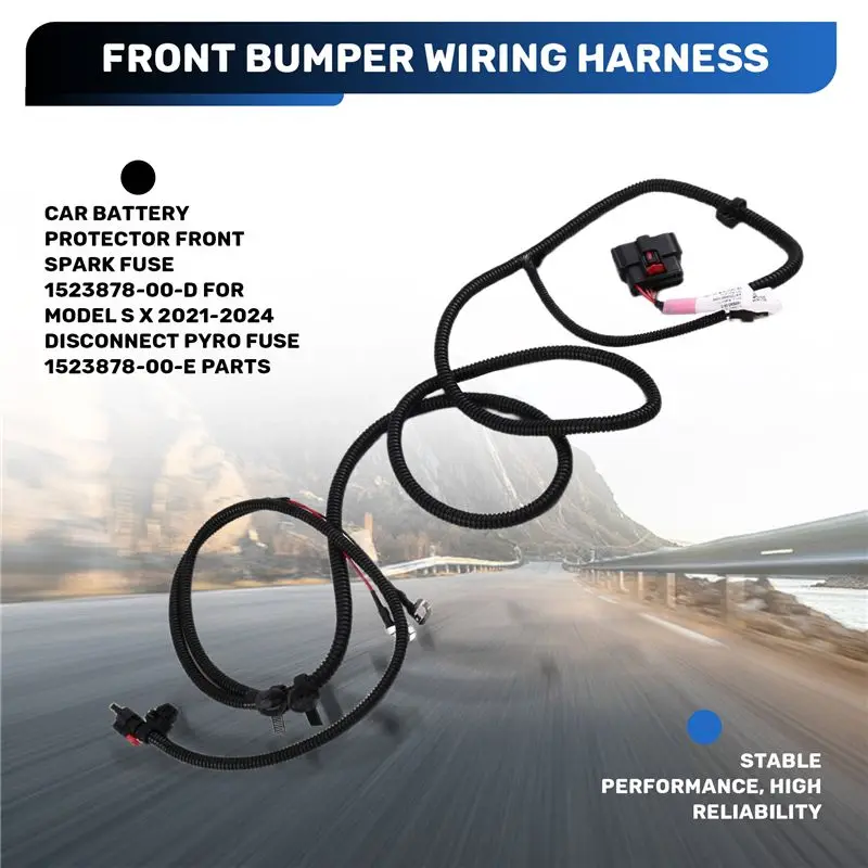 A21F-For Tesla Model Y 2024 Front Bumper Reversing Radar Wiring Harness Belt Fog Lamp Interface 1489045-04-D 148904504D
