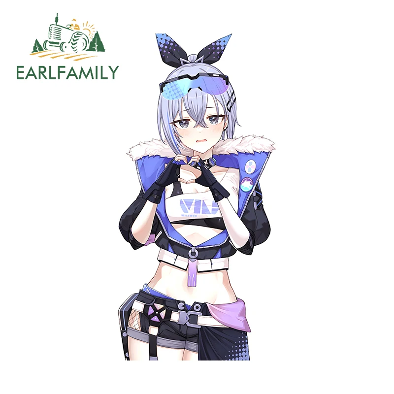 EARLFAMILY 13cm X 6.3cm for Sliver Wolf Honkai Cute Heart Car Stickers Fashionable Simple Decals Anime Waterproof Car Goods