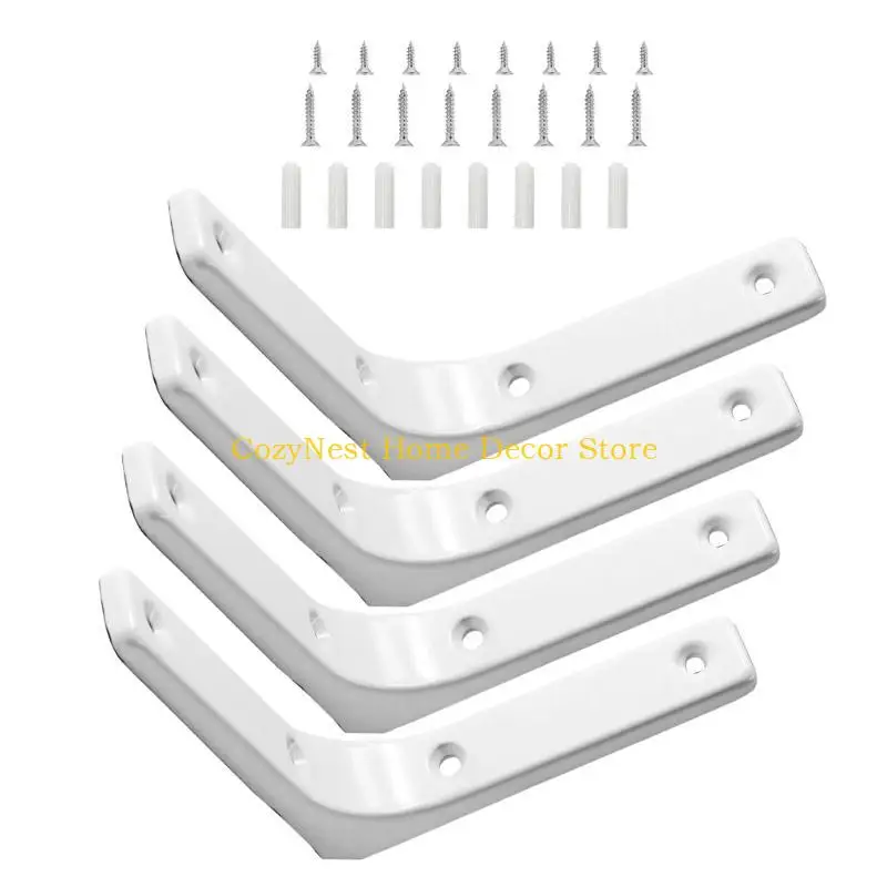 92MF 4Pcs L Wall Shelf Brackets Inch Heavy Duty Metal Shelf Support Brackets for DIY Projects with Mounting Screws