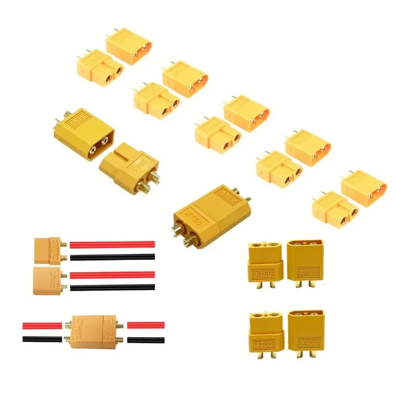 XT60 XT30 XT90 Kabelstecker-Set, männliche und weibliche Paare mit Schrumpfschlauch, für RC-Drohne, Flugzeug, Auto, FPV-Lipo-Akku