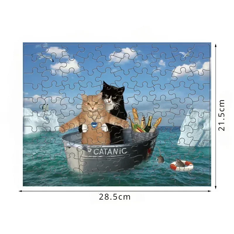 100 Pieces Jigsaw Puzzle Assembling Picture Catanic Animals Decompression Puzzles Toy for Adult Children Kids Educational Gifts