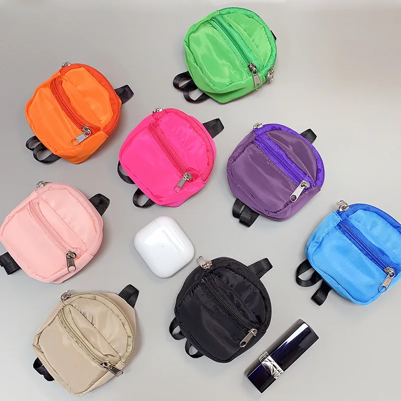Double‑Layer Mini Keychain Pouch Portable Universal Coin Purse Earphone Cover Bag Pendant For Daily Decor