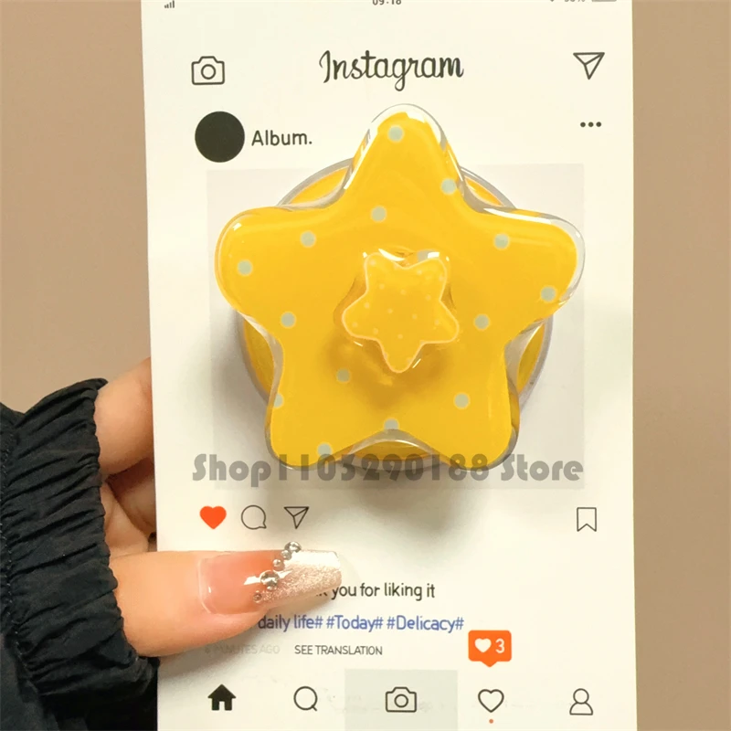 

Korean Cute Cartoon Rotate Star Magnetic Holder Grip Tok Griptok Phone Stand Holder Support For iPhone For Pad Magsafe Smart Tok