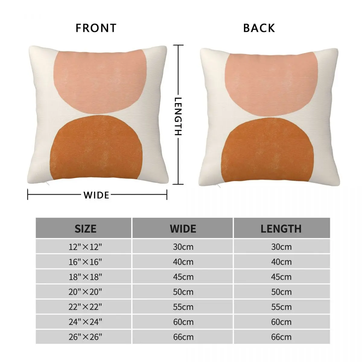 Terracotta Mid Century Modern Pillowcase Polyester Linen Velvet Printed Zip Decorative Room Cushion Cover