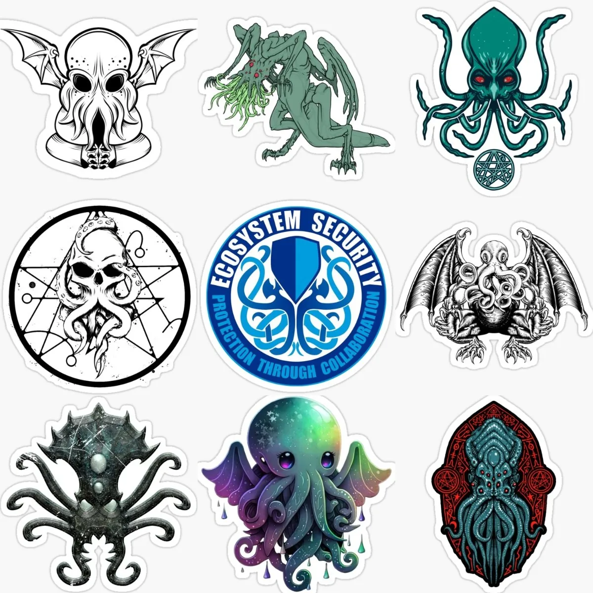 Cthulhu Great Old Ones Octopus Monster Creative PVC Sticker for Decorate Car Van Truck Window Helmet Motorcycle Off-road Decal