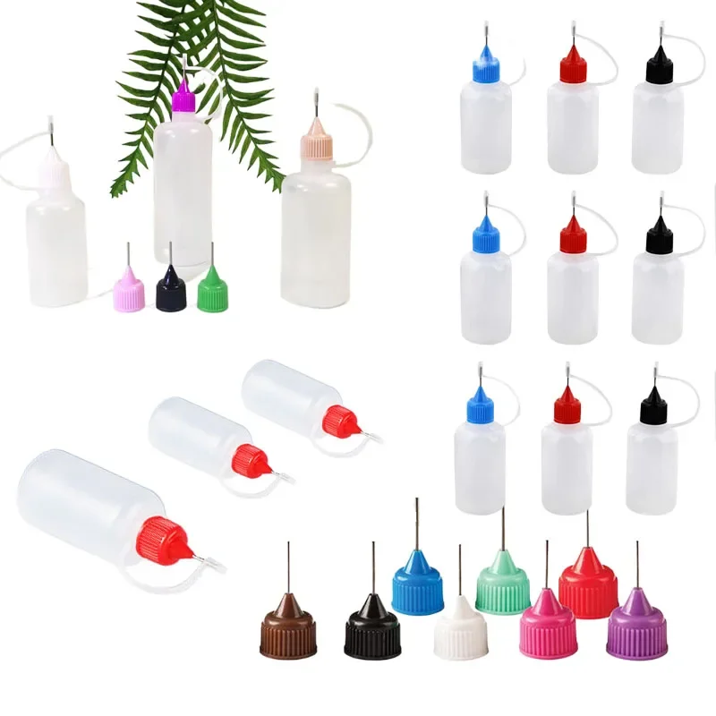 

100Pcs Empty 3ml-120ml Steel Needle LDPE Squeezable Plastic Dropper Bottles W/ Tip Colored Caps Refilling Eye Liquid Containers