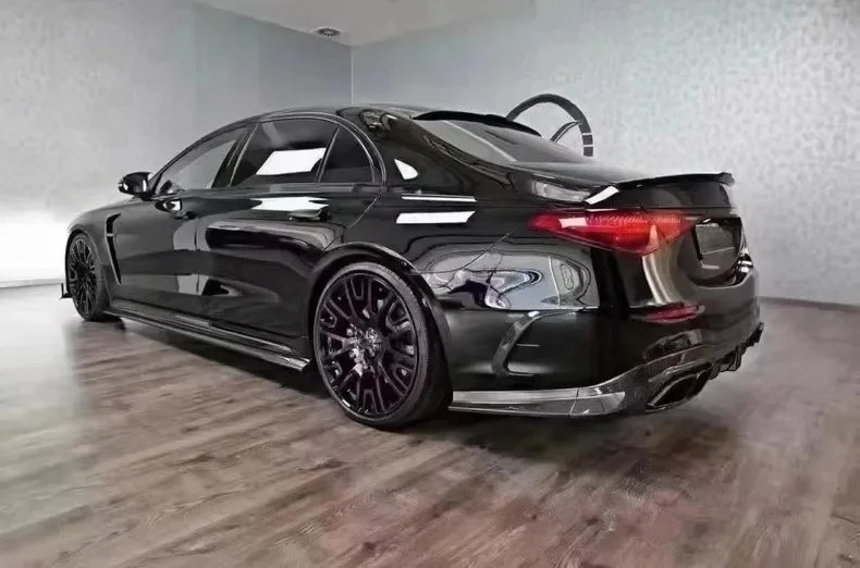 For S Class W222 S63 S65LCI 2018-2020 Carbon Body Kit BS Style Carbon Fiber Rear Diffuser Front Lip Fender Spoiler